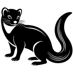 Mongoose with baby, black Mongoose silhouette vector illustration,icon,svg,animal characters,Holiday t shirt,Hand drawn trendy Vector illustration,kangaroo on black background