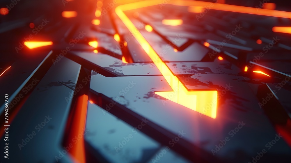 Aufkleber radiant abstract digital art with glowing geometric shapes and mesmerizing patterns