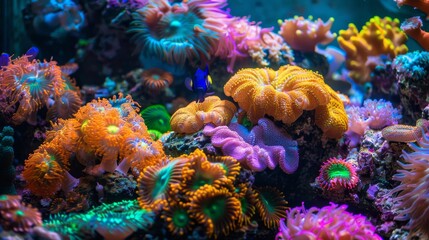 Fototapeta na wymiar The vibrant colors of a coral reef AI generated illustration