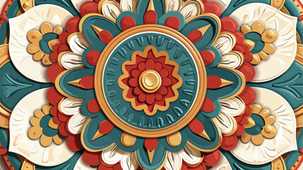Mandala Colorful Vintage Art Ancient Indian Vedic background