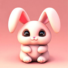 Naklejka premium 3D furry forest animal with beautiful colors and white background. with Generative AI technology 