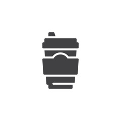 Disposable coffee cup vector icon
