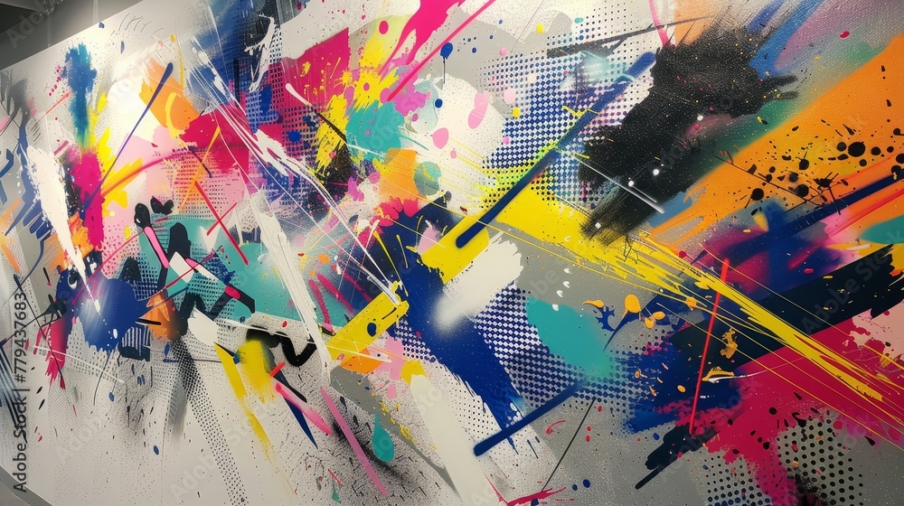 Aufkleber transform a working space into a mesmerizing abstrac ai generated illustration