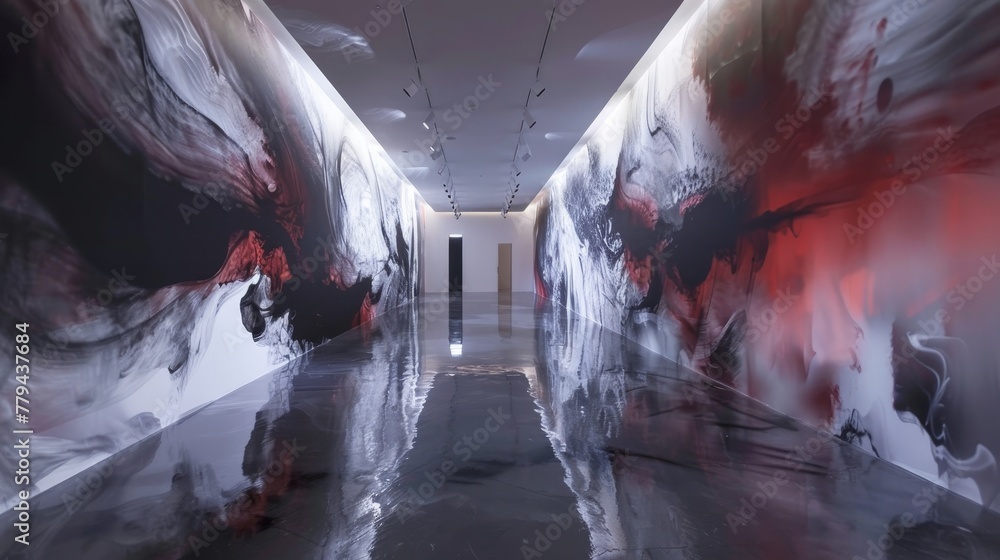 Poster transform a working space into a mesmerizing abstrac ai generated illustration