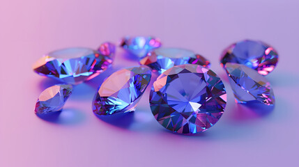 Beautiful diamond stones on studio background.