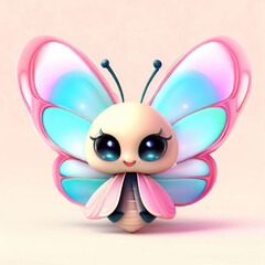 3D furry forest animal with beautiful colors and white background. with Generative AI technology	