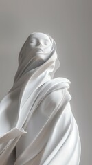 A Woman Face Sculpture In Vertical Mobile Wallpaper Background.
