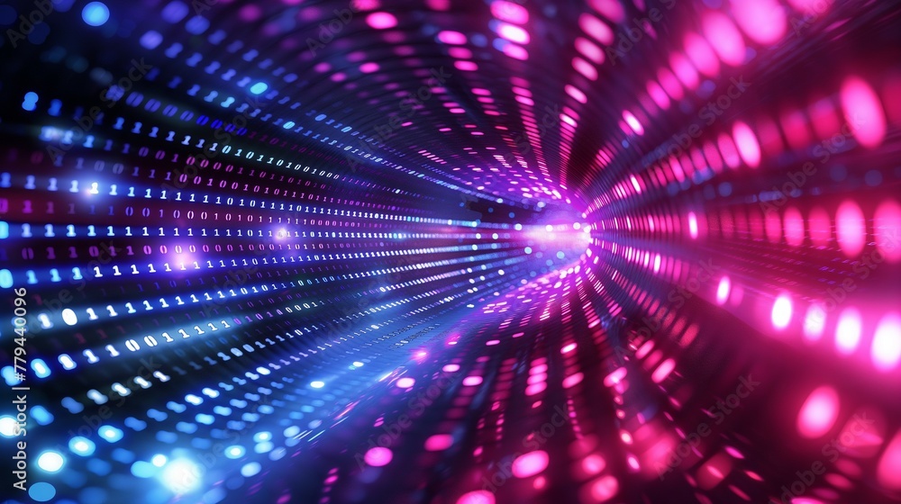 Poster a glowing tunnel with a circular light source.
