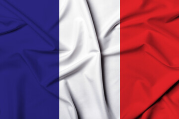 Beautifully waving and striped France flag, flag background texture with vibrant colors and fabric...