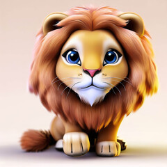 Obraz premium 3D furry forest animal with beautiful colors and white background. with Generative AI technology 