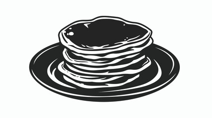 Russian pancakes icon in black style isolated on white
