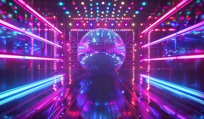 Disco ball in room - Powered by Adobe