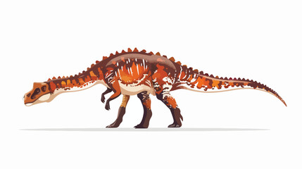Saurolophus dinosaurus grazing flat vector isolated on