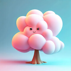 3D furry forest animal with beautiful colors and white background. with Generative AI technology	