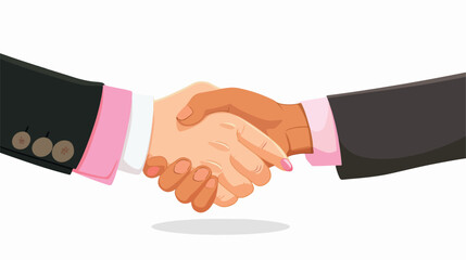 Shake hands flat vector isolated on white background
