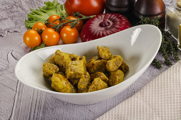 Indian cuisine curry chicken fillet