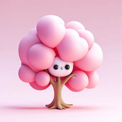 3D forest animal with beautiful colors and white background. with Generative AI technology	