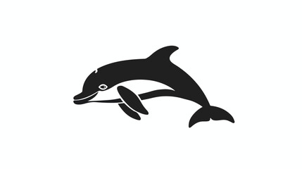 Simple dolphin flat Icon black vector flat vector isolated