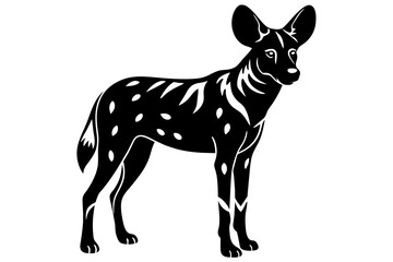 african wild dog silhouette vector illustration