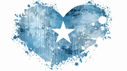 Somalian flag heartshaped grunge background. Vector isolated