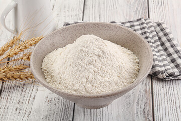 Wheat flour heap for bake