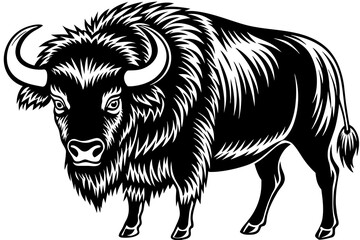 bison silhouette vector illustration