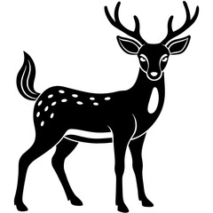 deer silhouette vector, black deer  silhouette vector illustration,icon,svg,deer  characters,Holiday t shirt,Hand drawn trendy Vector illustration,deer  on black background