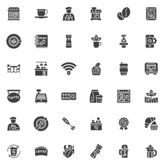 Coffee shop vector icons set