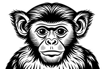 capuchin monkey silhouette vector illustration