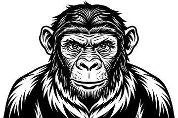 chimpanzee silhouette vector illustration