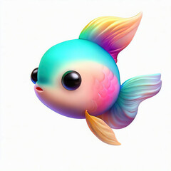 3D forest animal with beautiful colors and white background. with Generative AI technology	