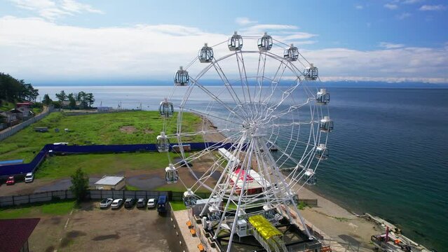 ferris wheel in the park baikal lake