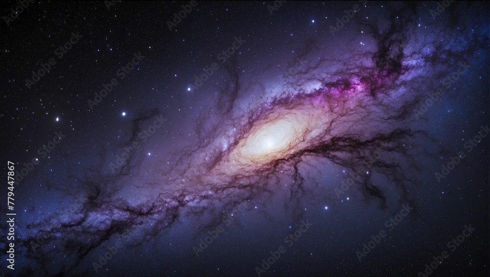 Sticker galaxy milky way with purple nebula