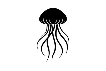 jellyfish silhouette vector illustration