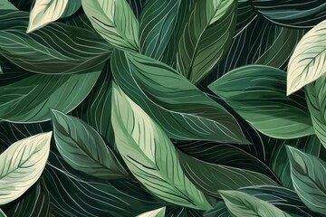Fototapeta na wymiar Leaves in green shades print. Fashionable template for design.
