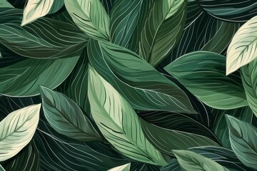 Leaves in green shades print. Fashionable template for design.