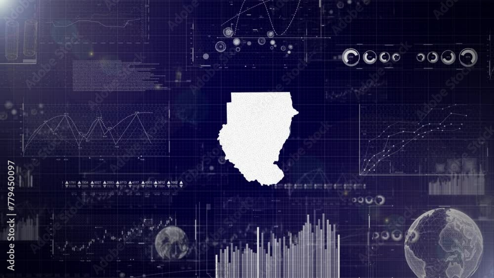 Poster sudan country corporate background with abstract elements of data analysis charts i showcasing data 