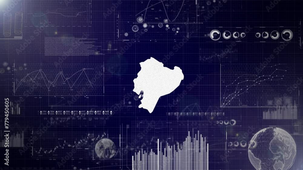 Poster ecuador country corporate background with abstract elements of data analysis charts i showcasing dat