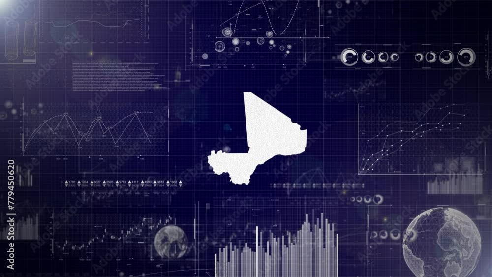 Poster mali country corporate background with abstract elements of data analysis charts i showcasing data a