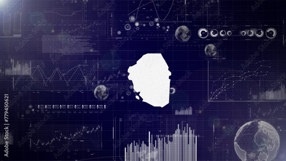 Poster sierra leone country corporate background with abstract elements of data analysis charts i showcasin