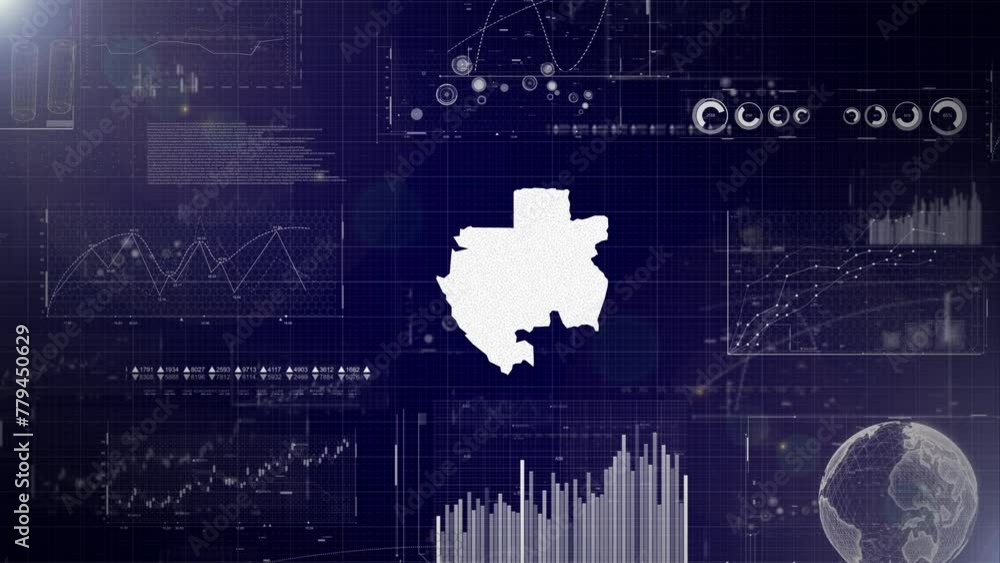 Poster gabon country corporate background with abstract elements of data analysis charts i showcasing data 