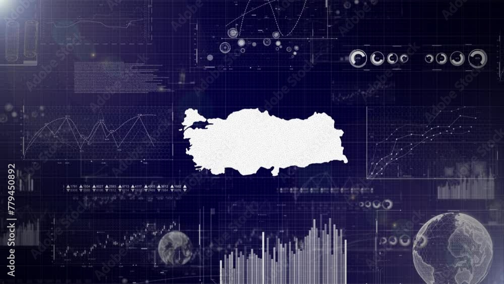 Poster turkey country corporate background with abstract elements of data analysis charts i showcasing data