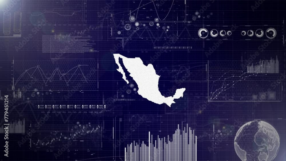 Poster mexico country corporate background with abstract elements of data analysis charts i showcasing data