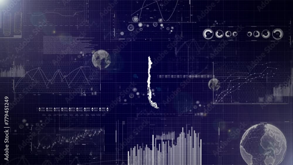 Poster chile country corporate background with abstract elements of data analysis charts i showcasing data 