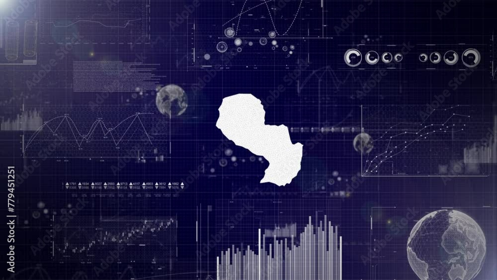 Poster paraguay country corporate background with abstract elements of data analysis charts i showcasing da