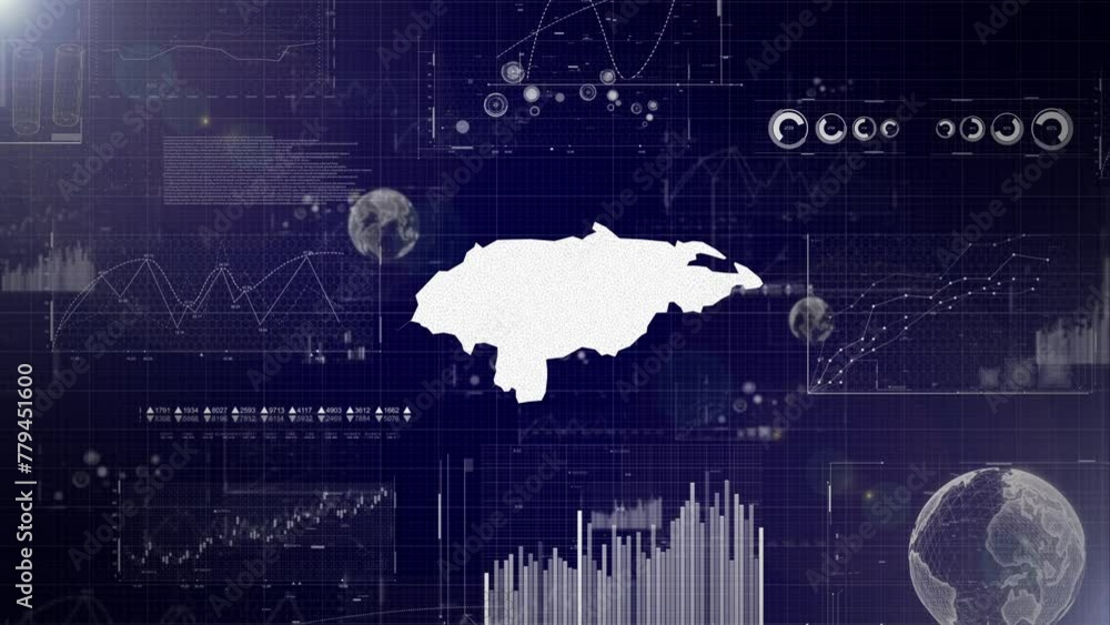 Poster honduras country corporate background with abstract elements of data analysis charts i showcasing da