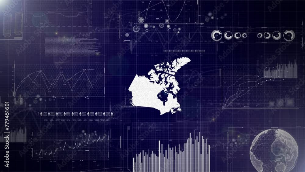 Aufkleber canada country corporate background with abstract elements of data analysis charts i showcasing data
