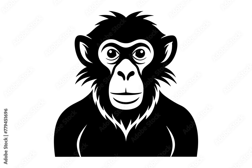 Wall mural macaque silhouette vector illustration