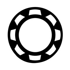 Simple poker chip black flat isolated icon.