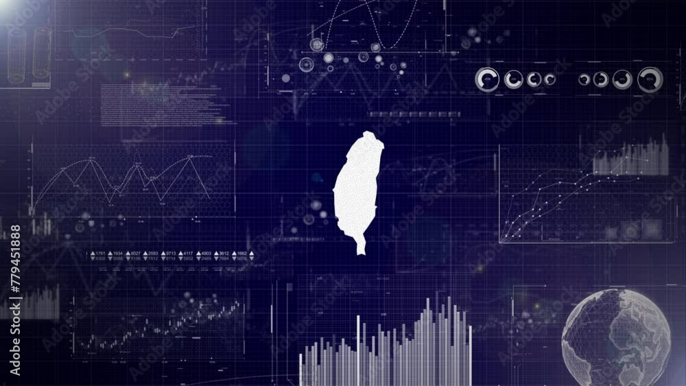 Aufkleber taiwan country corporate background with abstract elements of data analysis charts i showcasing data